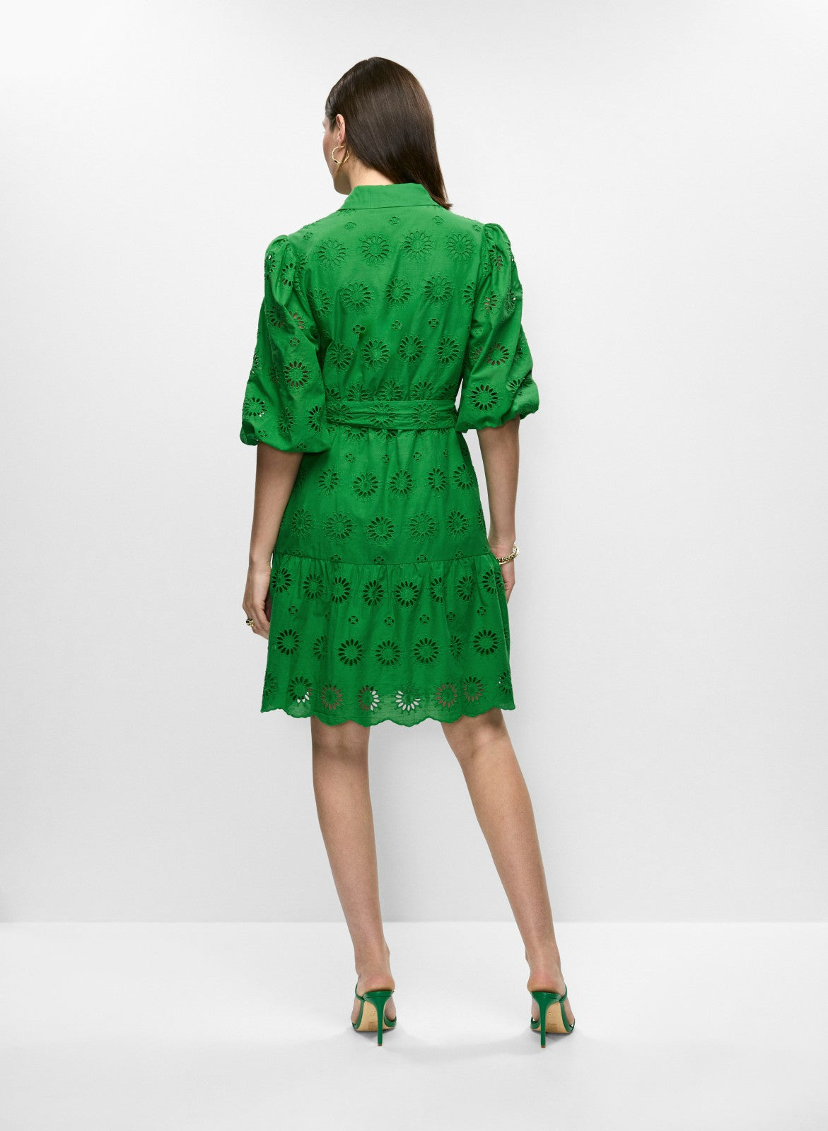Women Eyelet Embroidered Shirt Dress Palm | Melanie Lyne