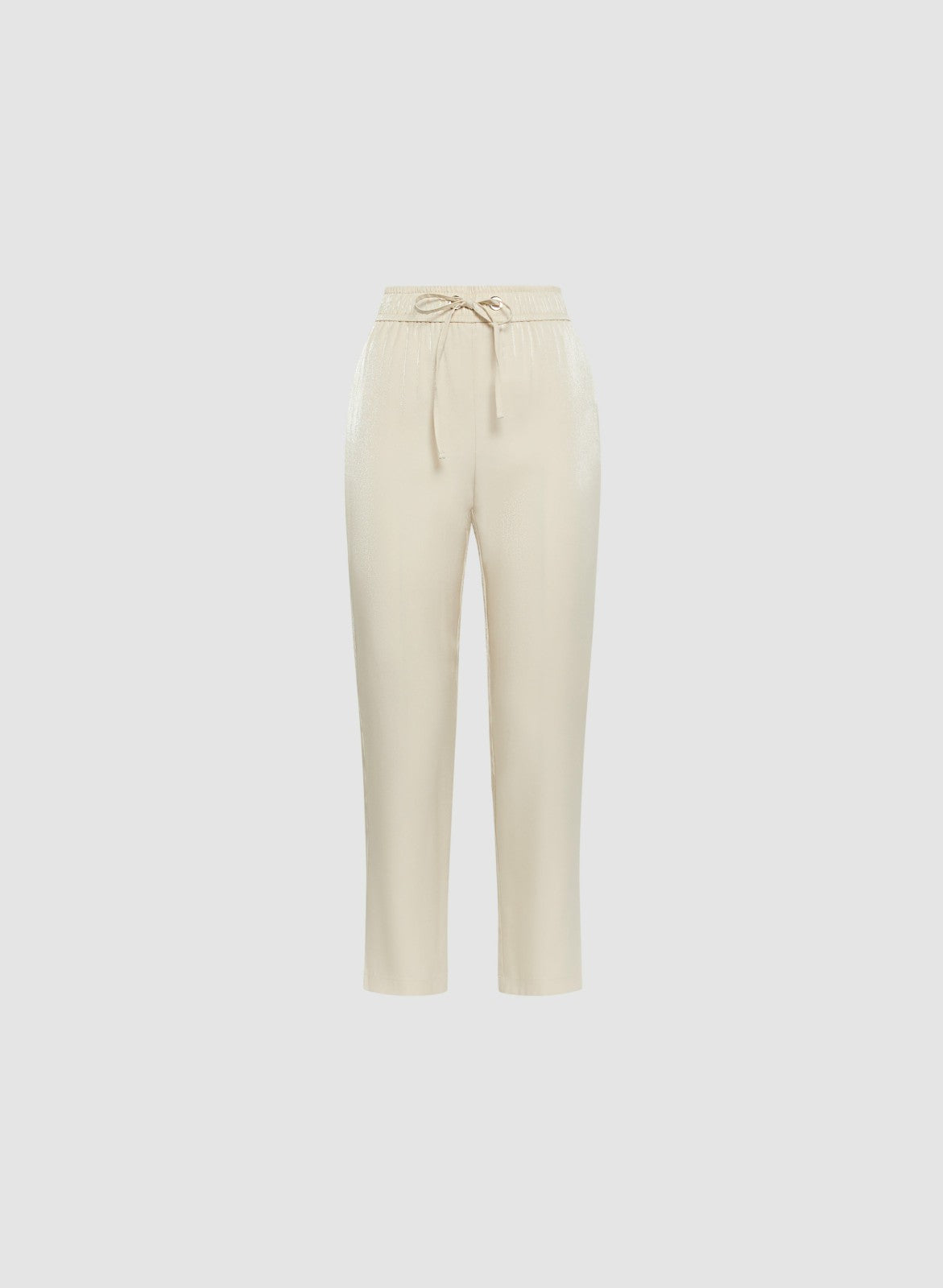 Women Elastic Waist Straight Leg Pants Stone | Melanie Lyne