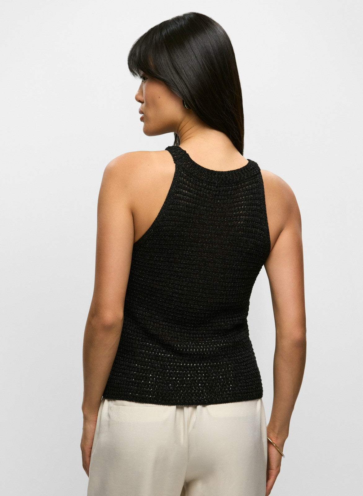 Women Crochet Tank Top Black | Melanie Lyne