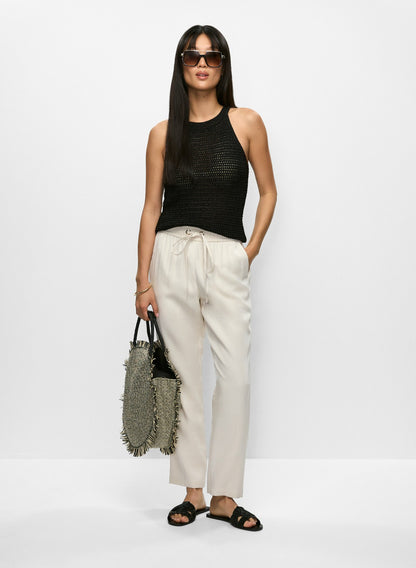 Women Crochet Tank Top Black | Melanie Lyne