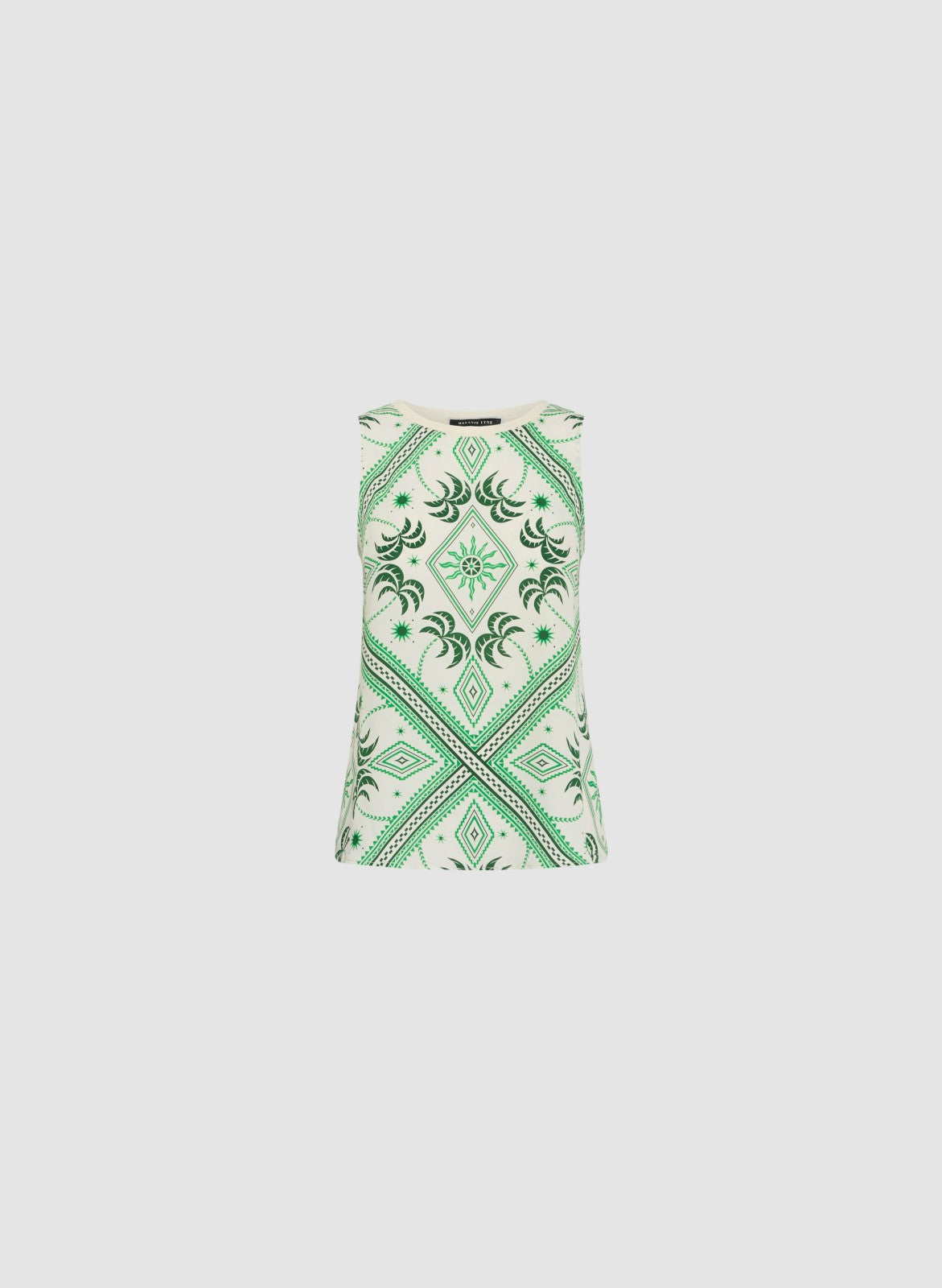 Women Geometric Print Sleeveless Top Green Pattern | Melanie Lyne