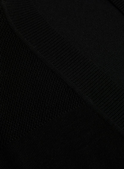 Women Elbow Sleeve Openwork Knit Bolero Black | Melanie Lyne