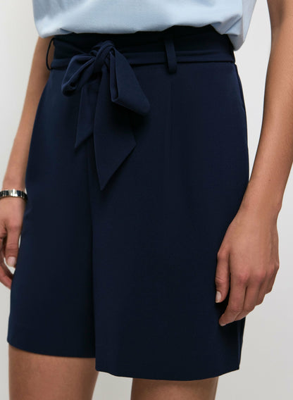 Women Tie Belt Shorts Marine | Melanie Lyne