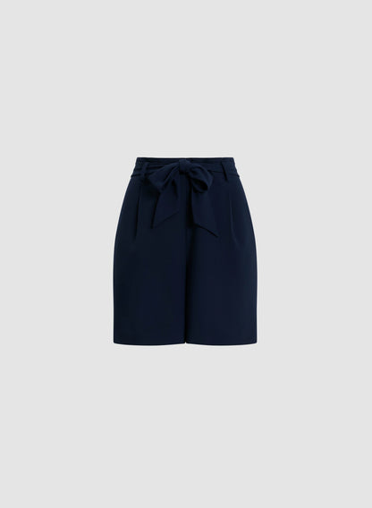 Women Tie Belt Shorts Marine | Melanie Lyne