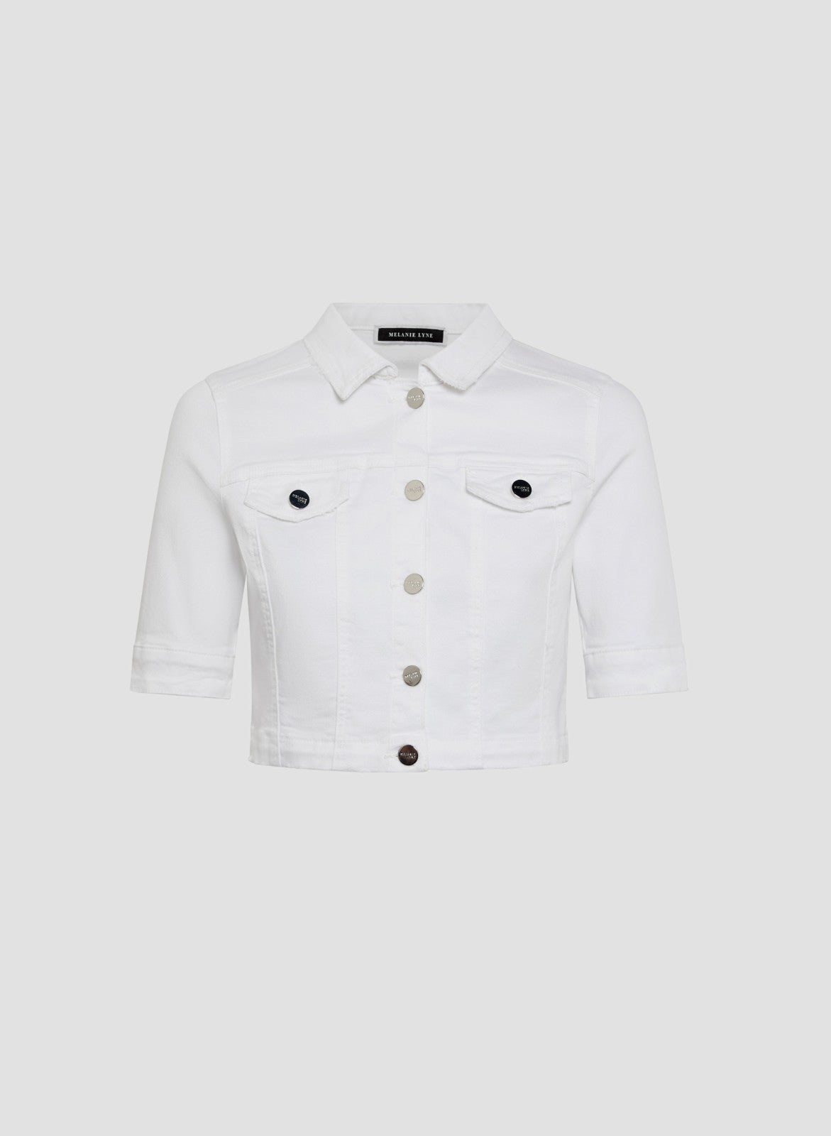 Women Essential Cropped Denim Jacket White | Melanie Lyne