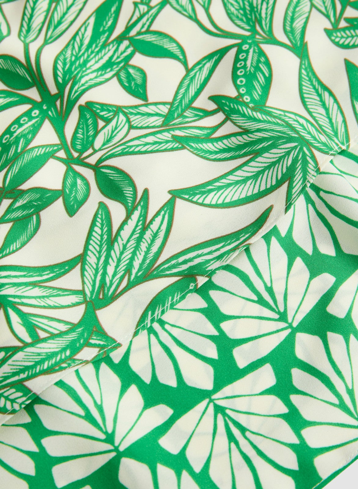 Women Palm Print Tiered Camisole Green Pattern | Melanie Lyne