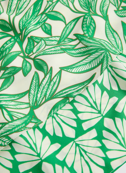 Women Palm Print Tiered Camisole Green Pattern | Melanie Lyne