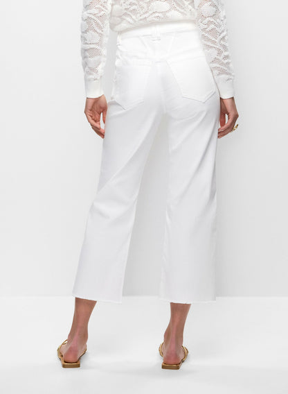 Women Straight Leg Denim Capris White | Melanie Lyne