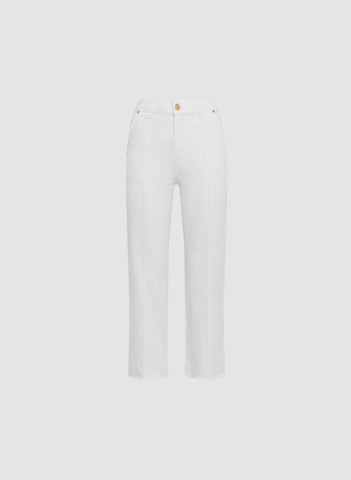 Women Straight Leg Denim Capris White | Melanie Lyne