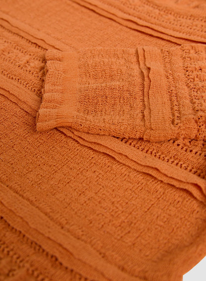 Women Knit Lettuce Trim Pullover Clementine | Melanie Lyne
