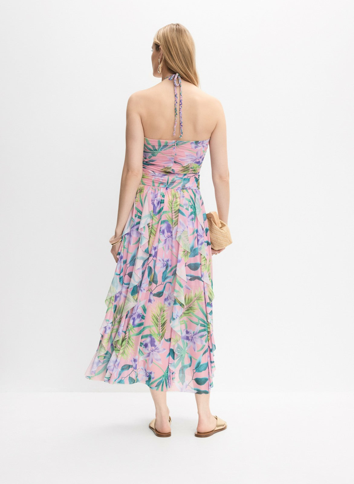 Women Strapless Mesh Maxi Dress Multicolour | Melanie Lyne
