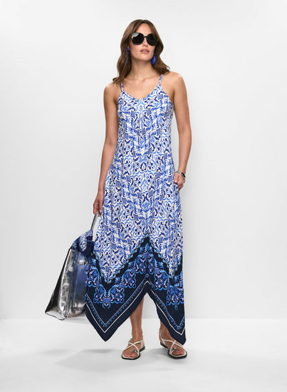 Women Mixed Print Maxi Dress Blue Pattern | Melanie Lyne