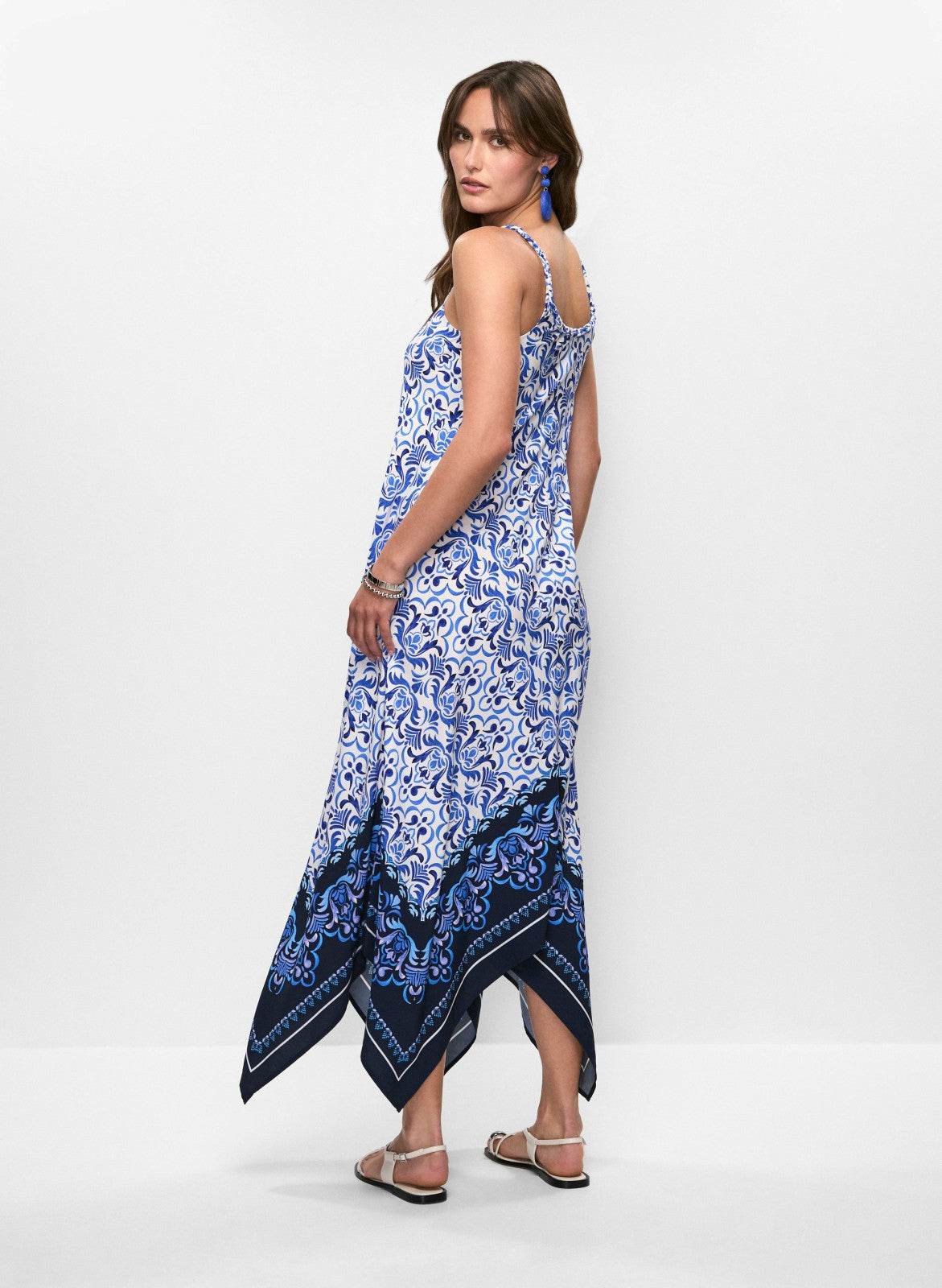 Women Mixed Print Maxi Dress Blue Pattern | Melanie Lyne