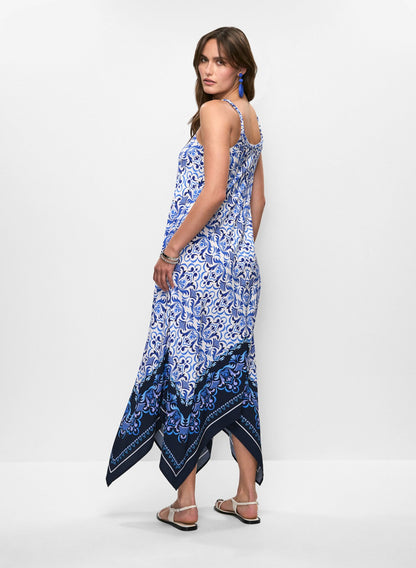 Women Mixed Print Maxi Dress Blue Pattern | Melanie Lyne