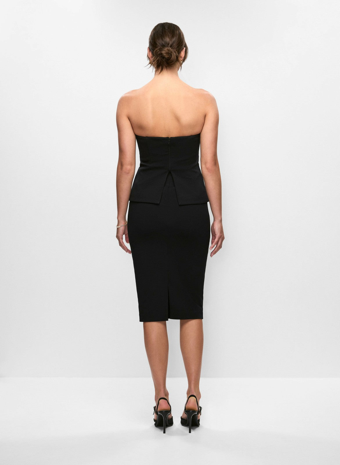 Women Sweetheart Illusion Vest Dress Black | Melanie Lyne