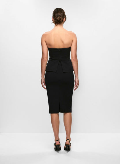 Women Sweetheart Illusion Vest Dress Black | Melanie Lyne