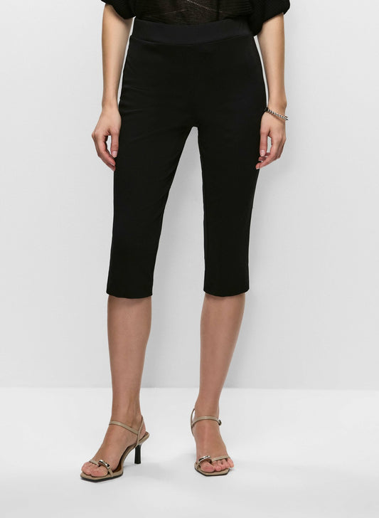 Women Pull-On Knit Capris Black | Melanie Lyne