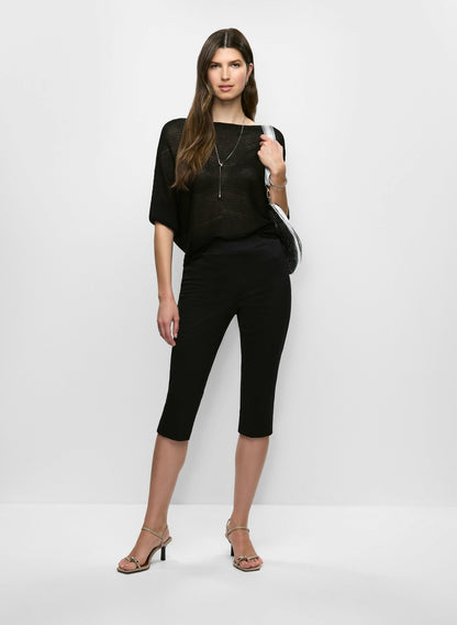 Women Pull-On Knit Capris Black | Melanie Lyne