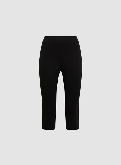 Women Pull-On Knit Capris Black | Melanie Lyne