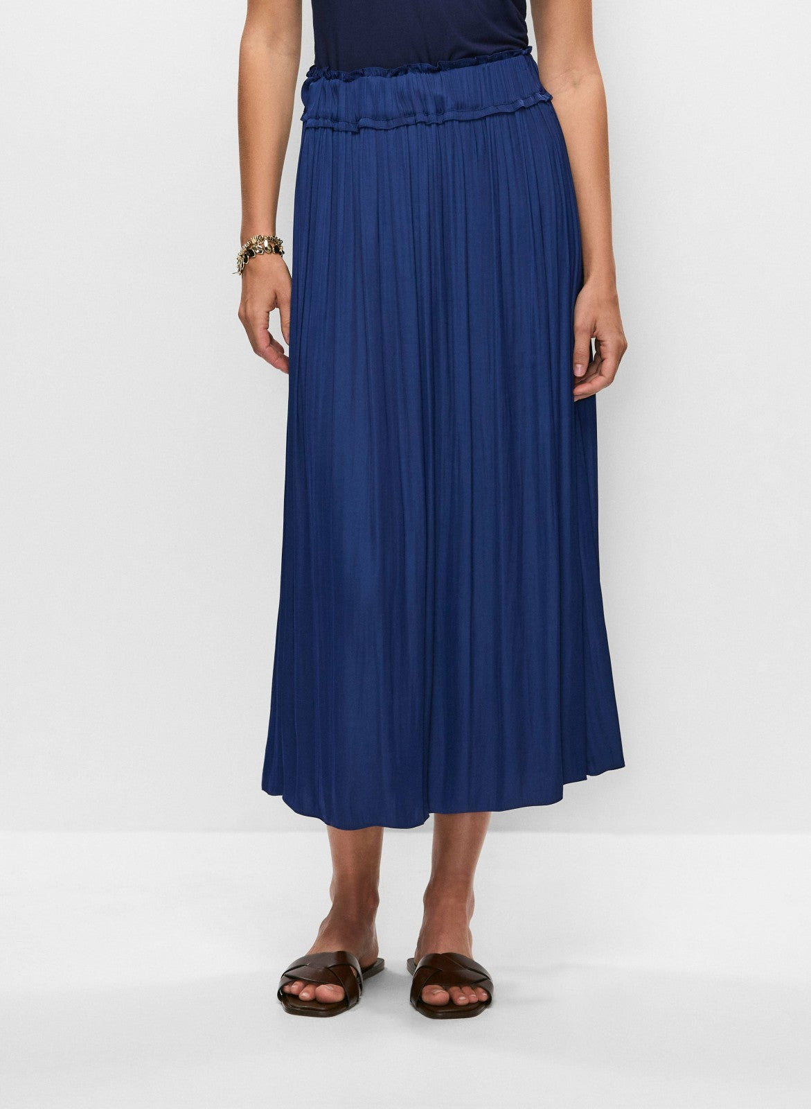 Women Pleated Maxi Skirt Marine | Melanie Lyne