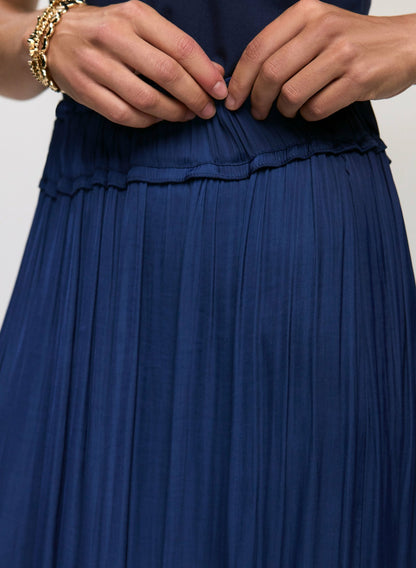 Women Pleated Maxi Skirt Marine | Melanie Lyne
