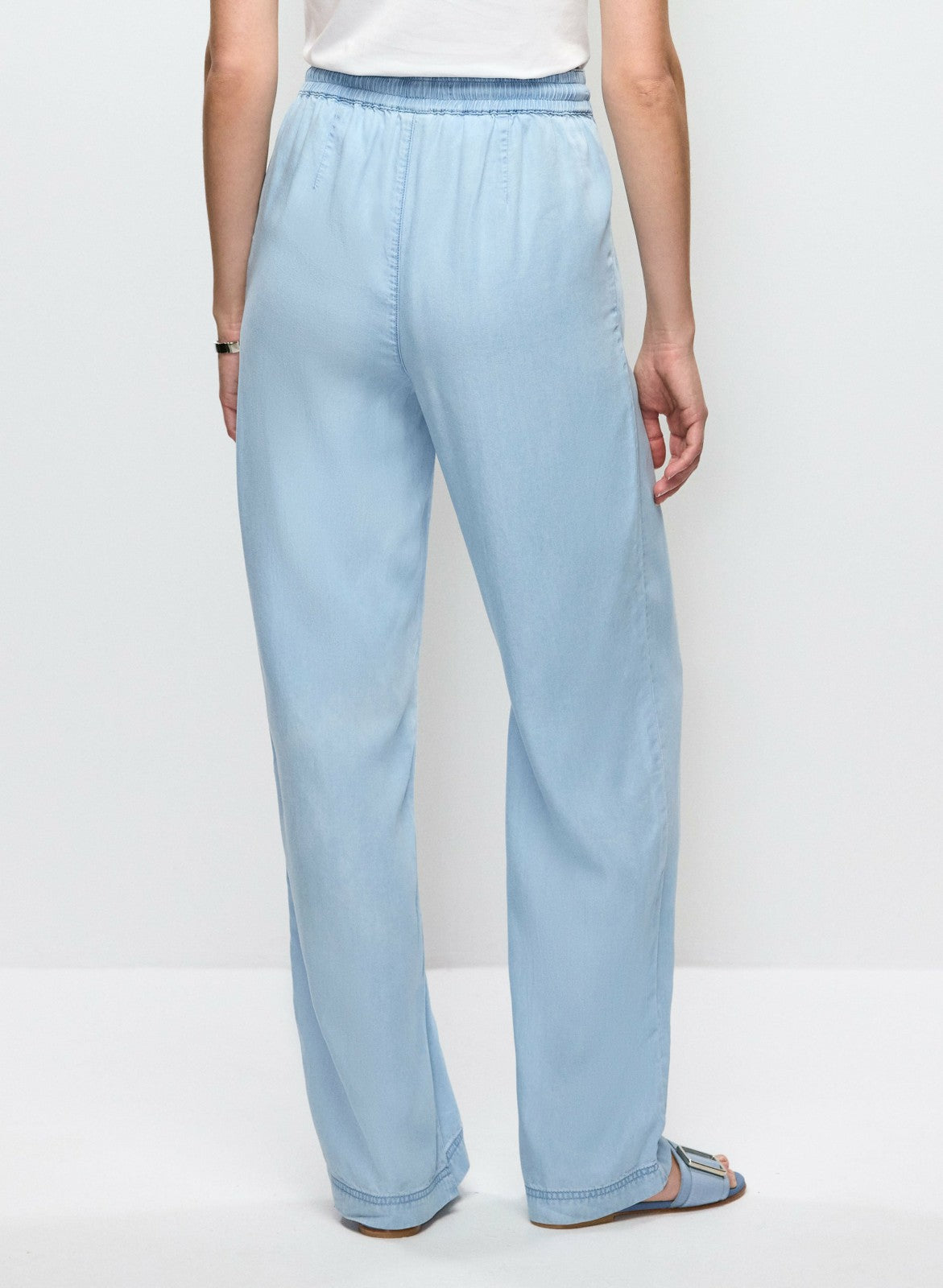 Women Pull-On Wide Leg Pants Clear Blue | Melanie Lyne