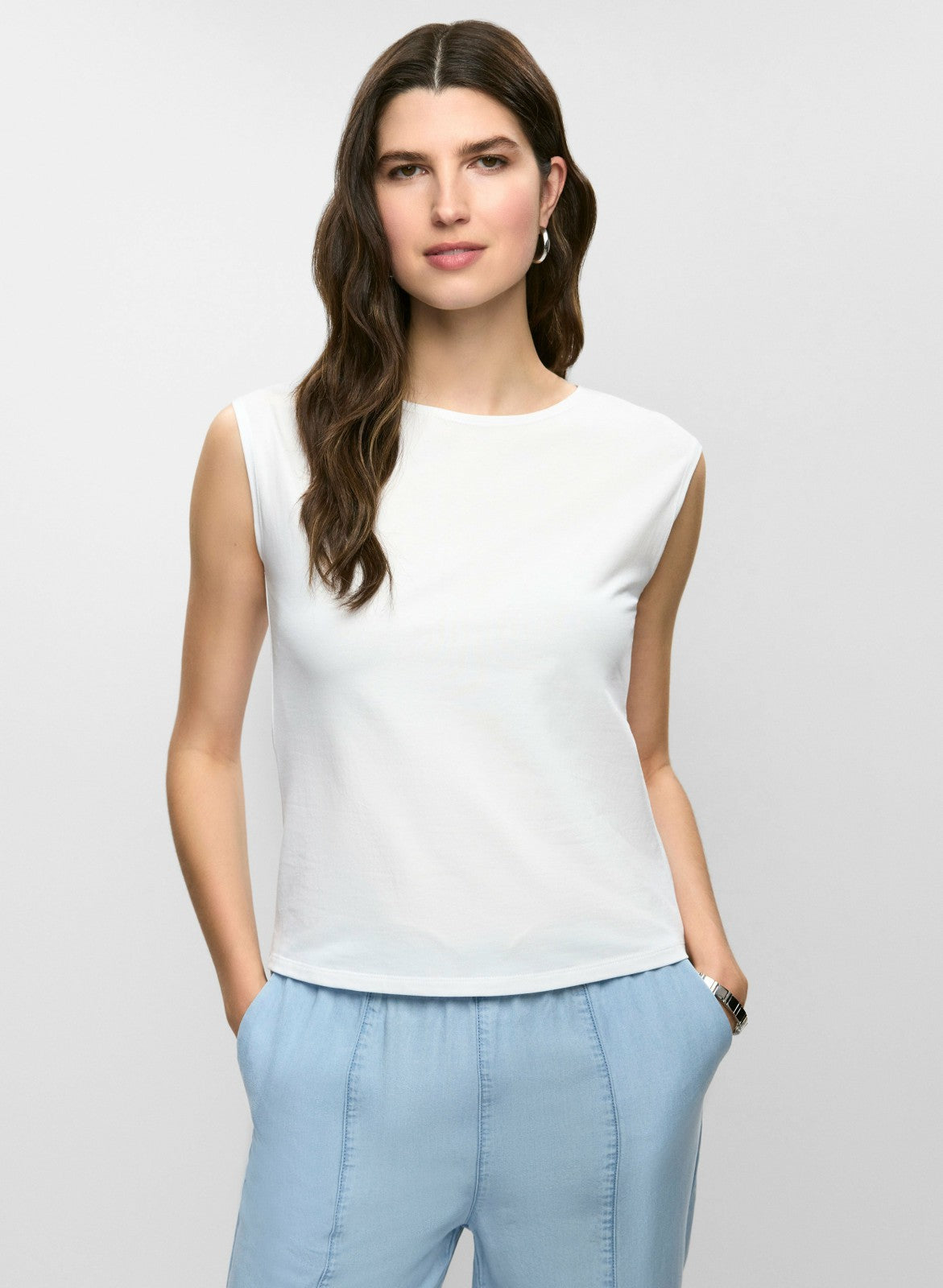 Women Essential Sleeveless Top White | Melanie Lyne