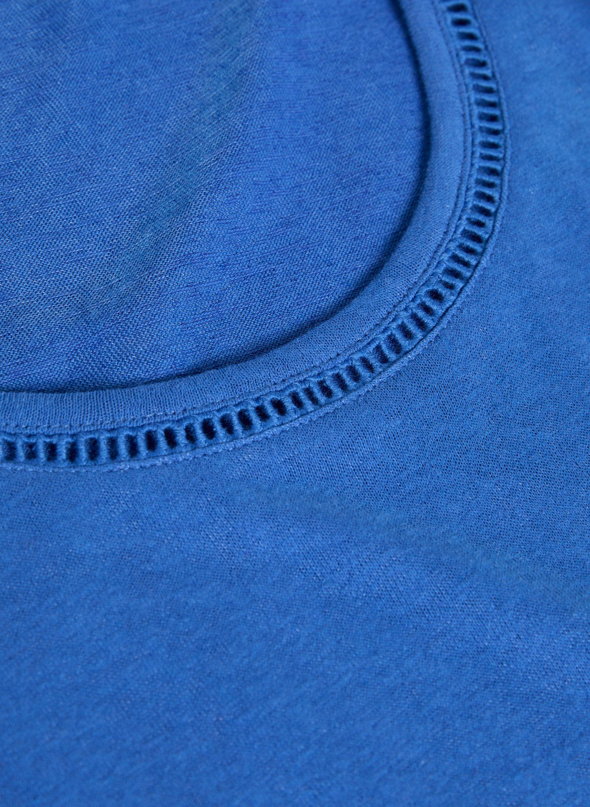 Women Embroidered Linen-Blend Tank Top Cobalt Blue | Melanie Lyne