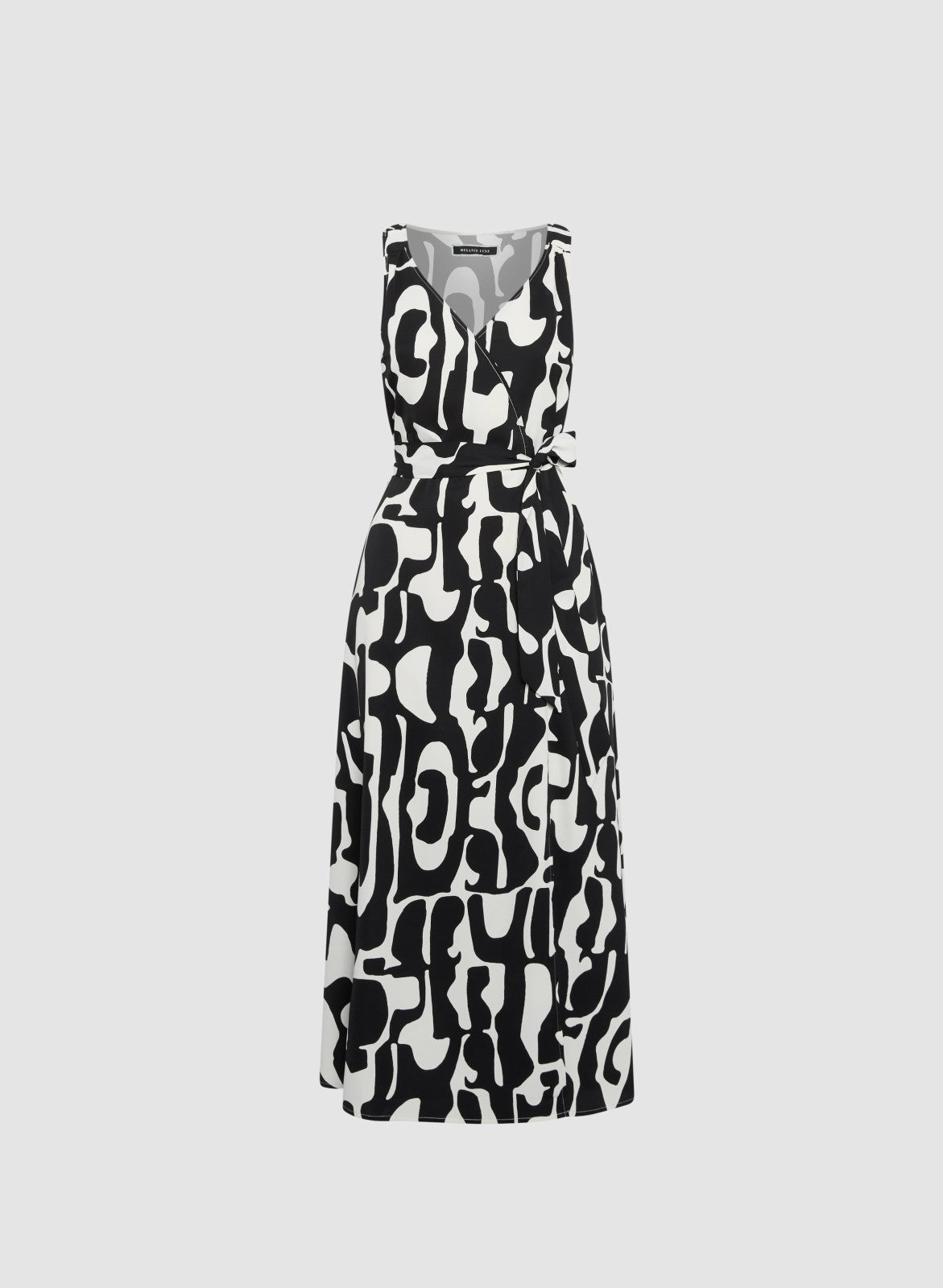 Women Geometric Print Midi Dress Black & White | Melanie Lyne