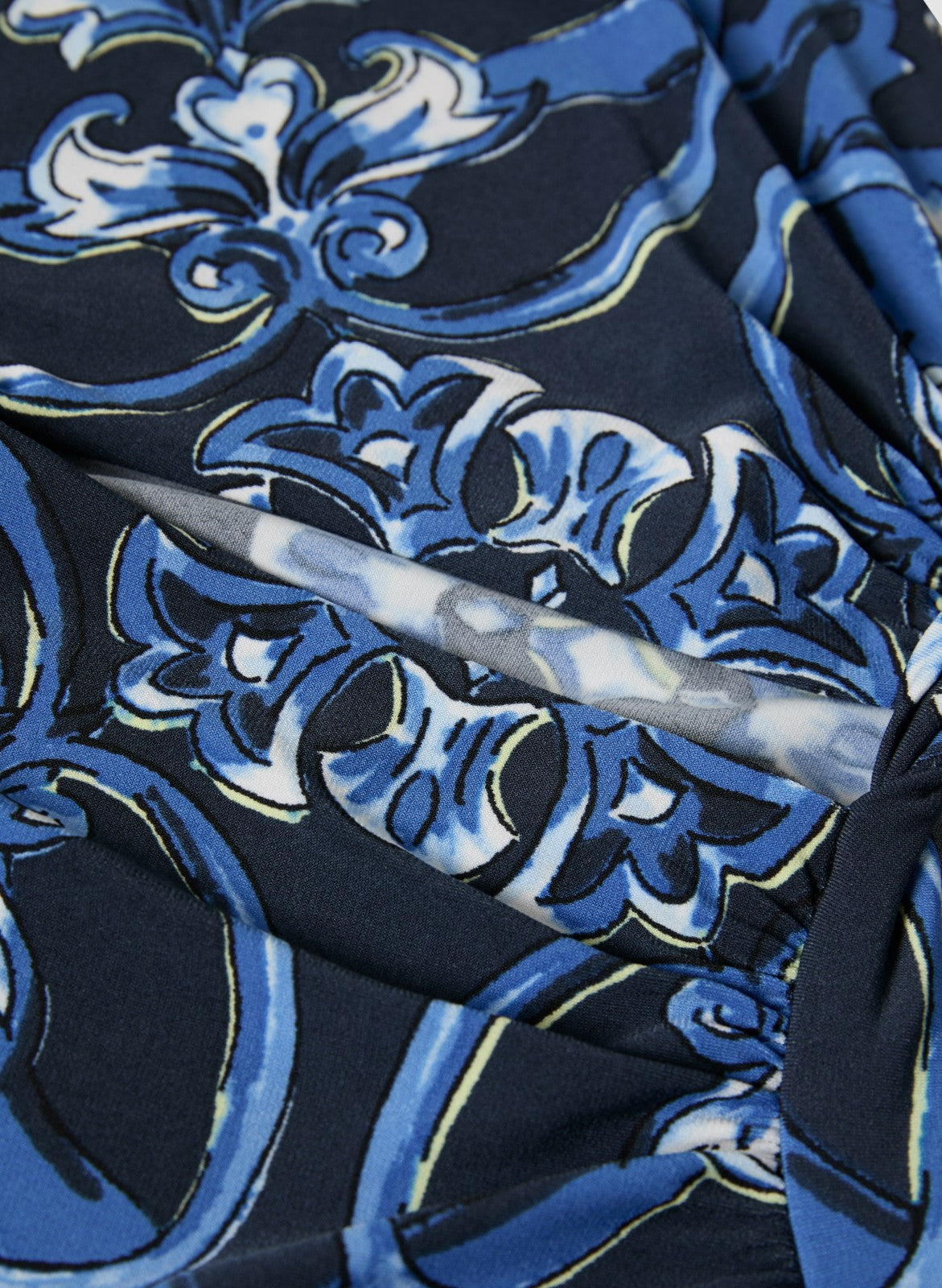 Women Abstract Print Sleeveless Top Blue Pattern | Melanie Lyne