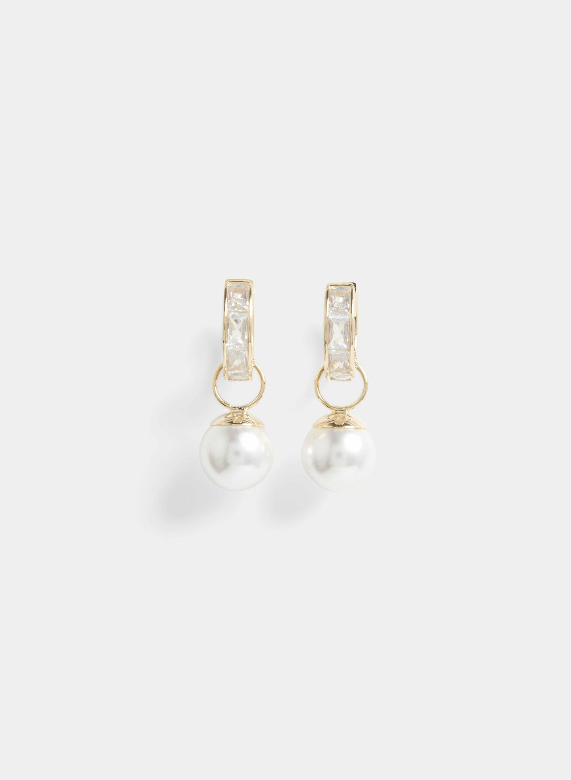 Women Pearl Drop Cubic Zirconia Earrings Pearl | Melanie Lyne