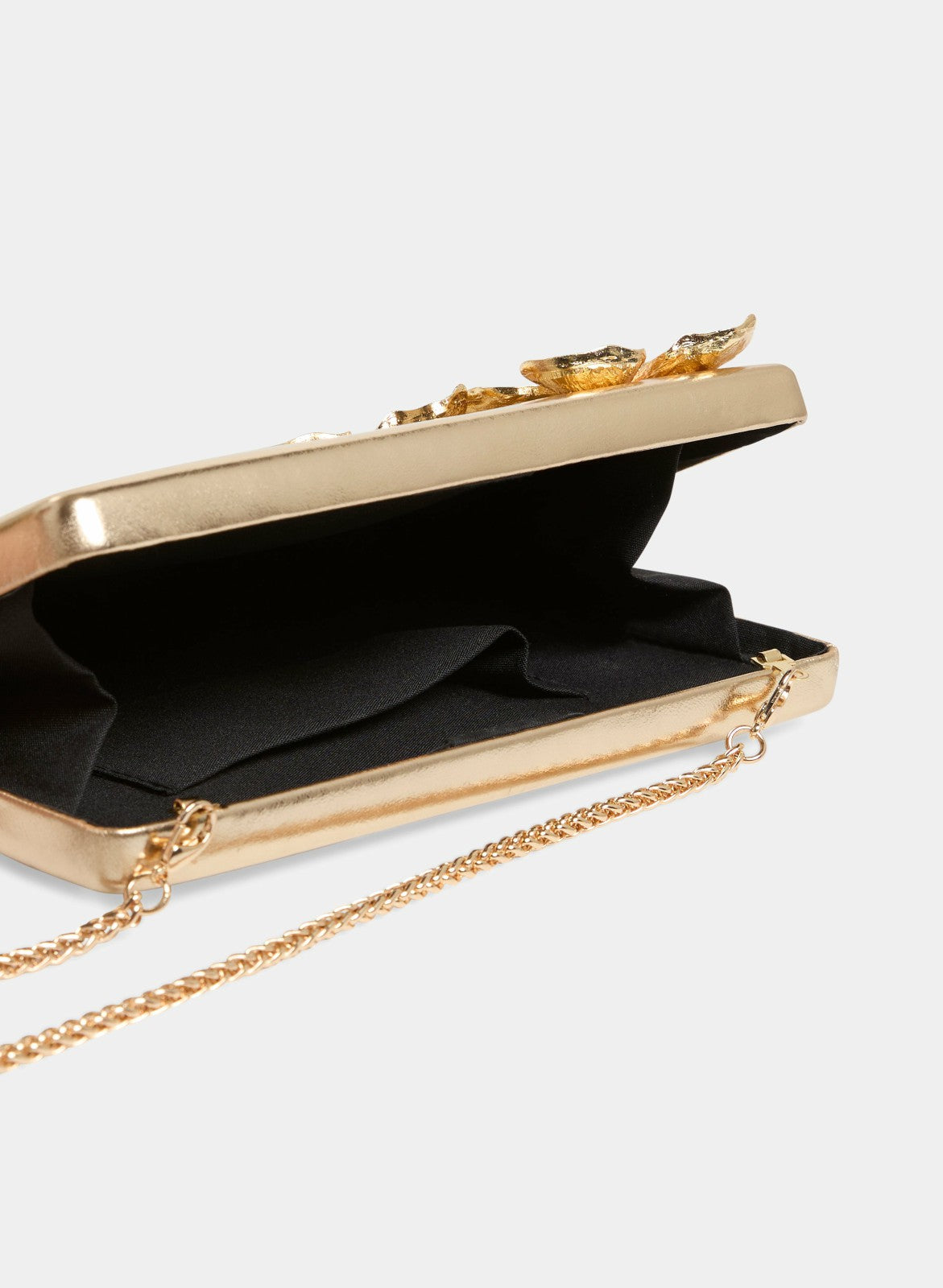 Women Floral Embellished Box Clutch Gold | Melanie Lyne