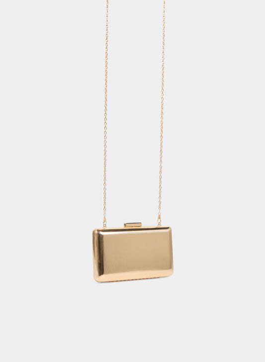 Women Metallic Box Clutch Gold | Melanie Lyne