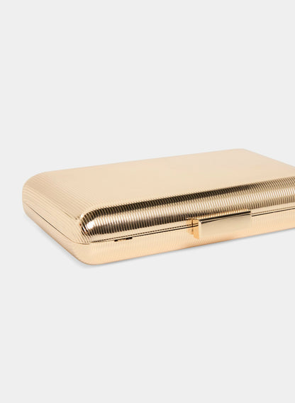 Women Metallic Box Clutch Gold | Melanie Lyne