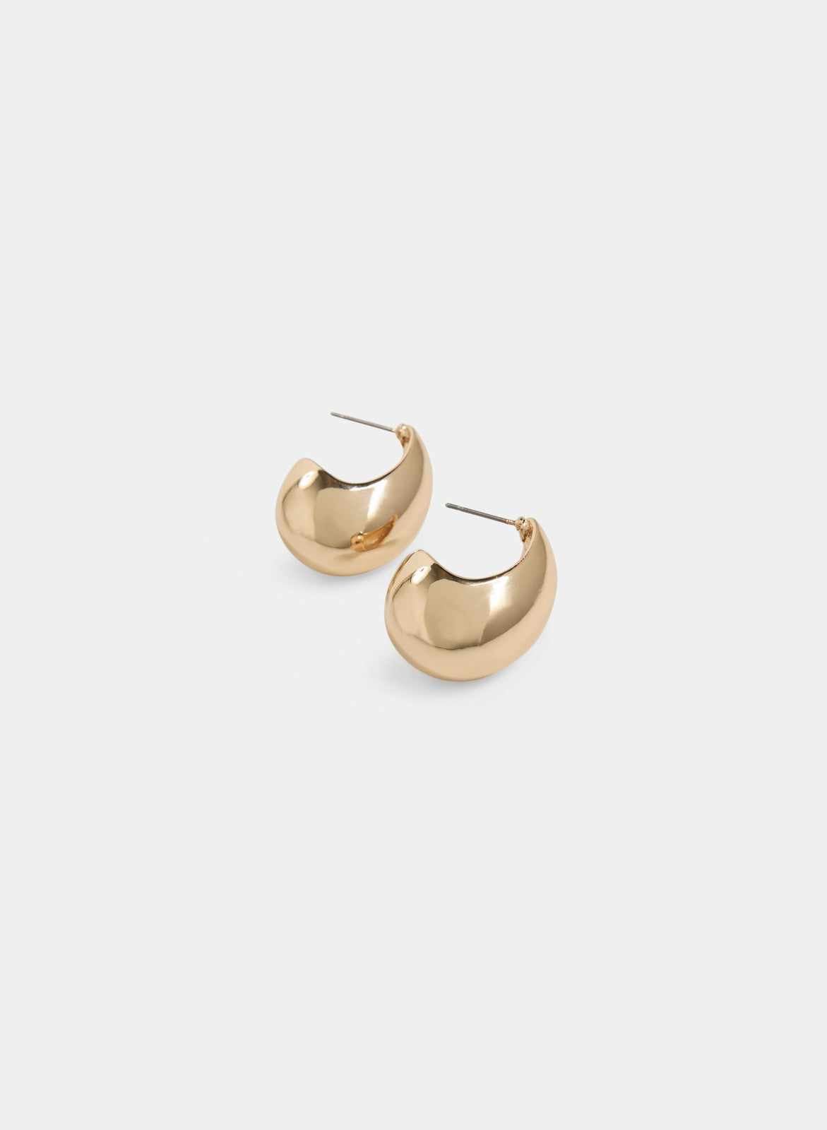 Women Shiny Oval Button Earrings Gold | Melanie Lyne
