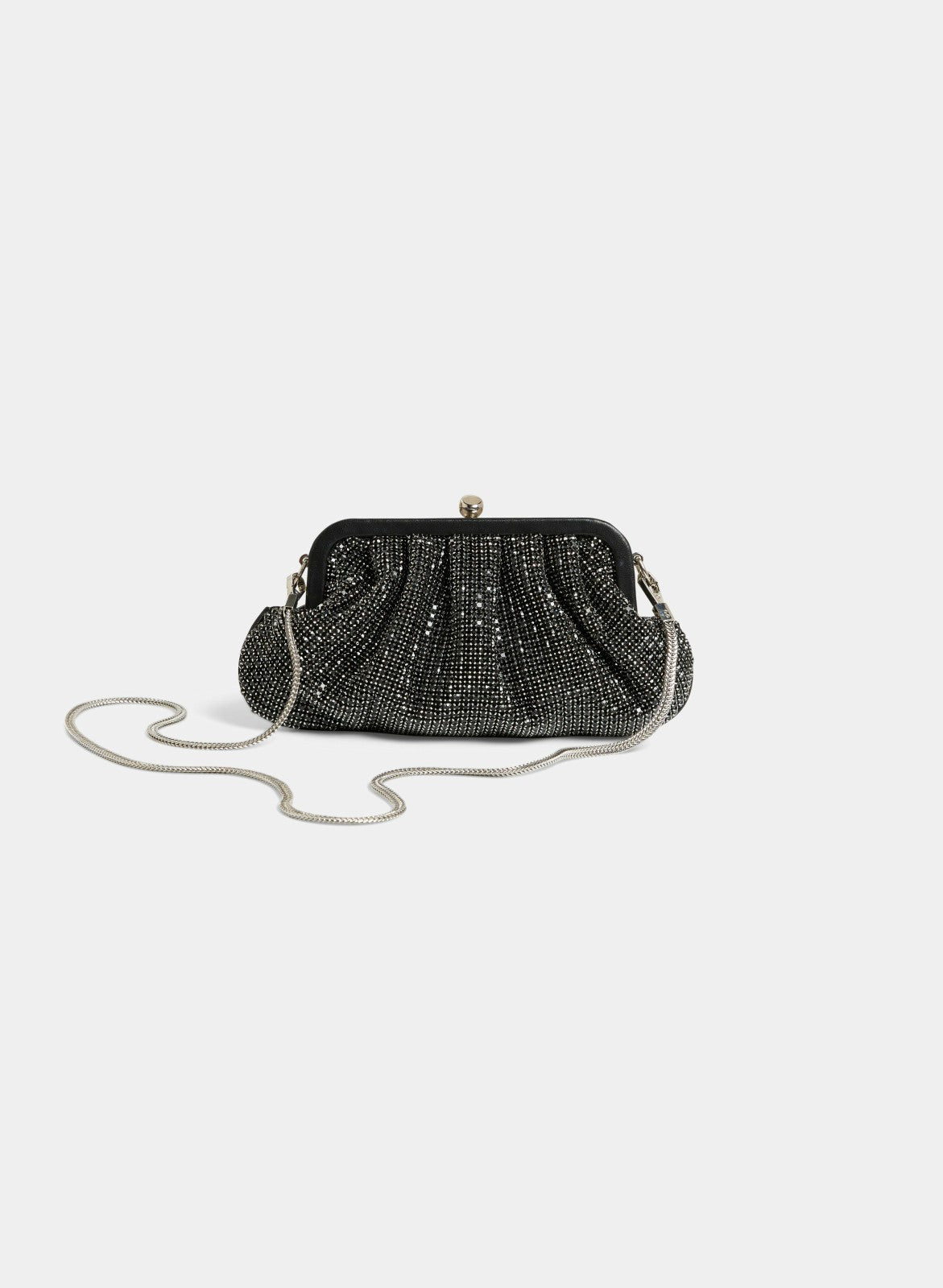 Women Crystal Embellished Clutch Black | Melanie Lyne