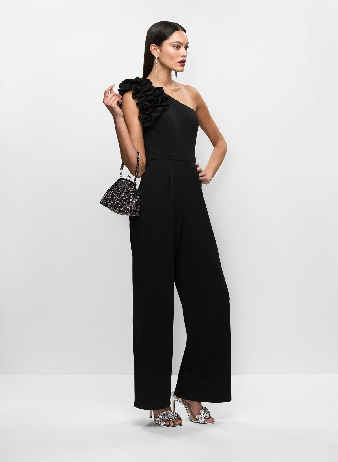 Women BA Nites - One-Shoulder Jumpsuit Black | Melanie Lyne