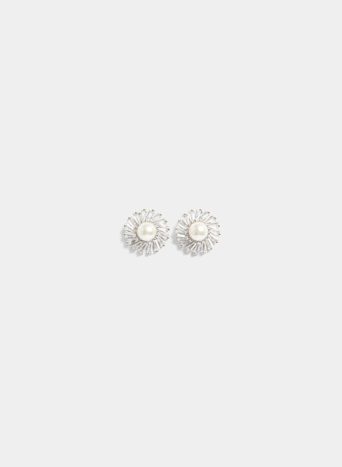 Women Round Pearl & Cubic Zirconia Earrings Pearl | Melanie Lyne