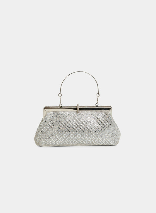 Women Shimmering Evening Clutch Silver | Melanie Lyne