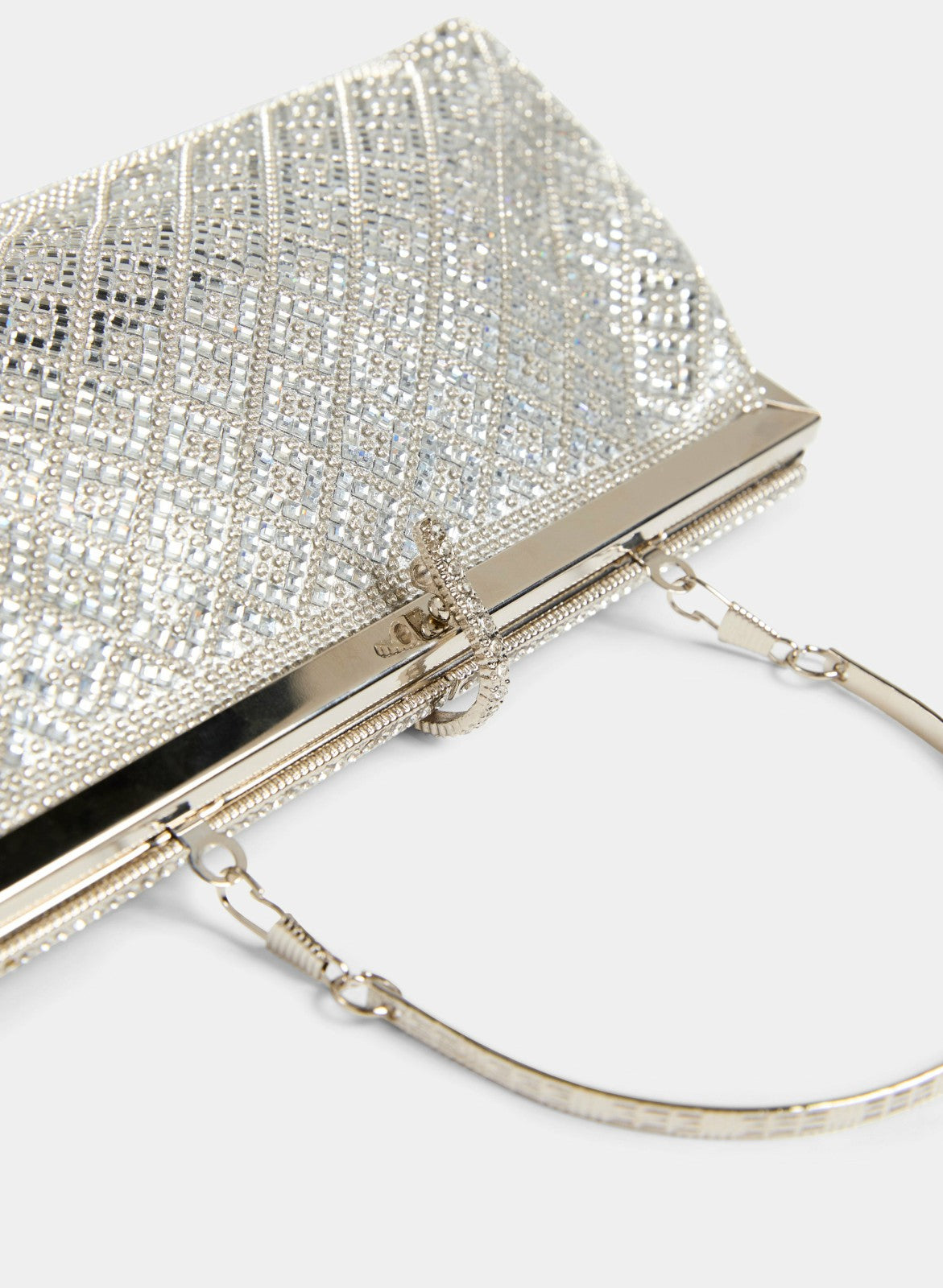 Women Shimmering Evening Clutch Silver | Melanie Lyne