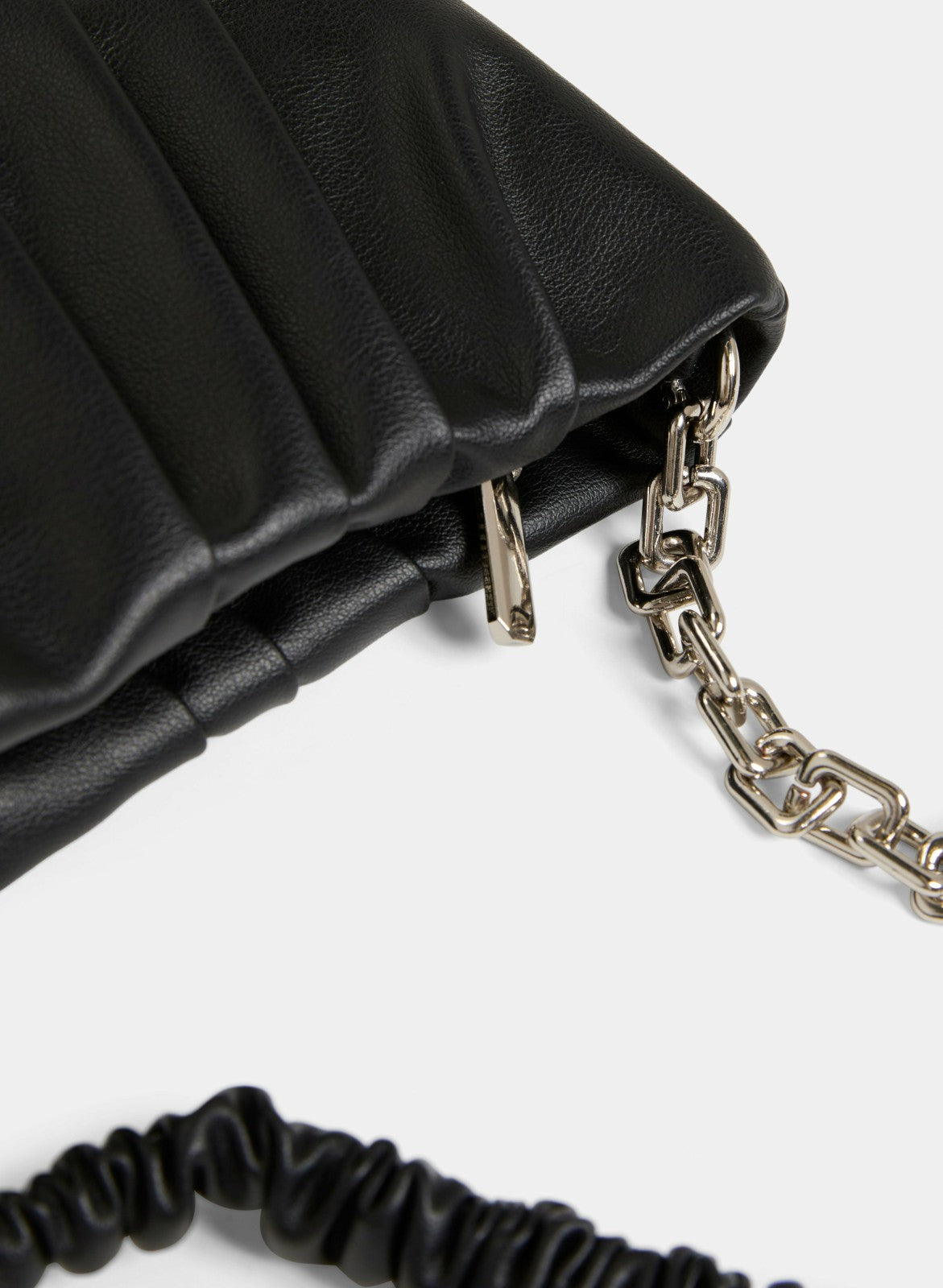 Women Vegan Leather Half-Moon Clutch Black | Melanie Lyne