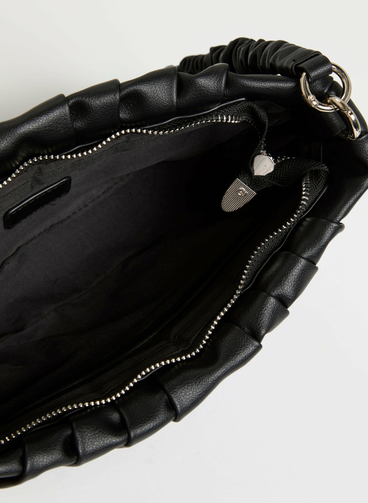 Women Vegan Leather Half-Moon Clutch Black | Melanie Lyne