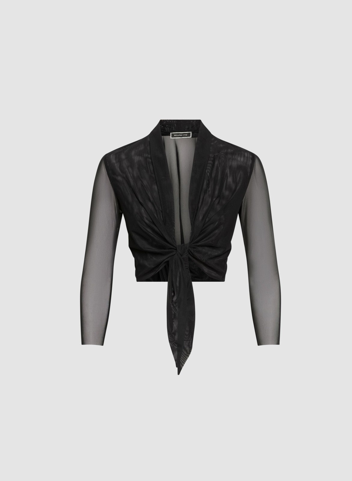 Women Tie-Front Mesh Bolero Black | Melanie Lyne