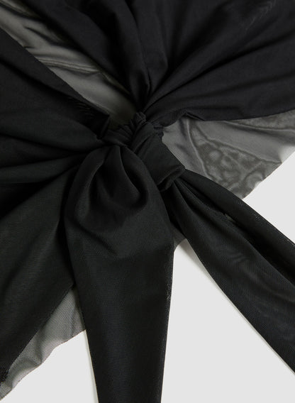 Women Tie-Front Mesh Bolero Black | Melanie Lyne