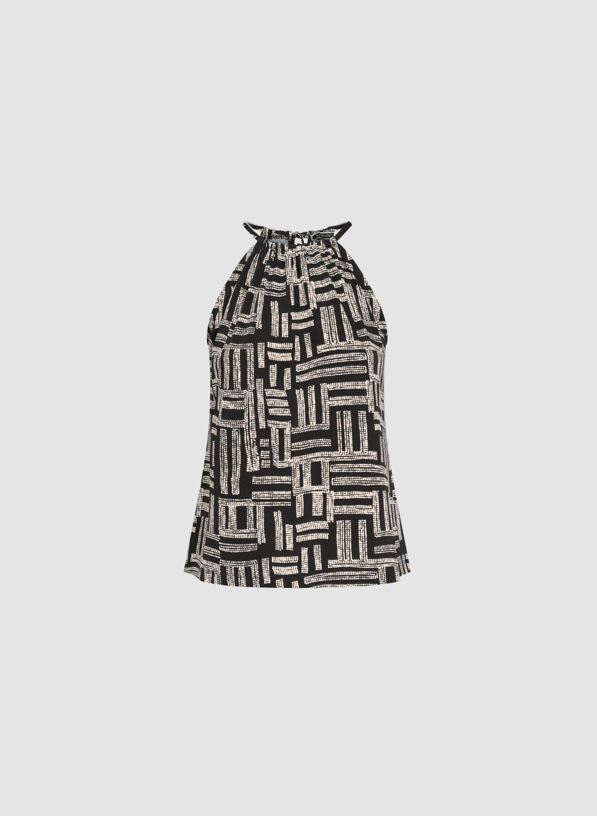 Women Sleeveless Geometric Print Top Black Pattern | Melanie Lyne