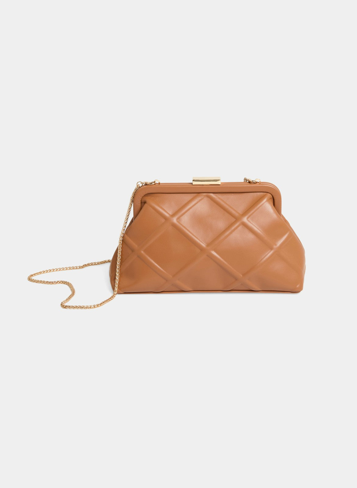 Women Textured Faux Leather Clutch Camel | Melanie Lyne
