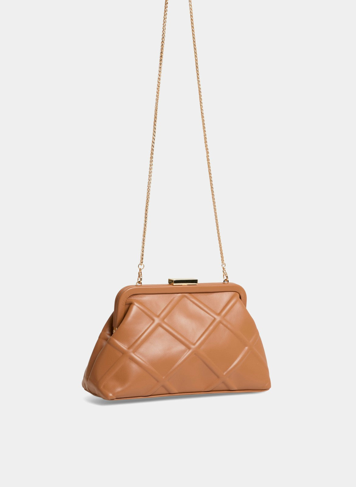 Women Textured Faux Leather Clutch Camel | Melanie Lyne