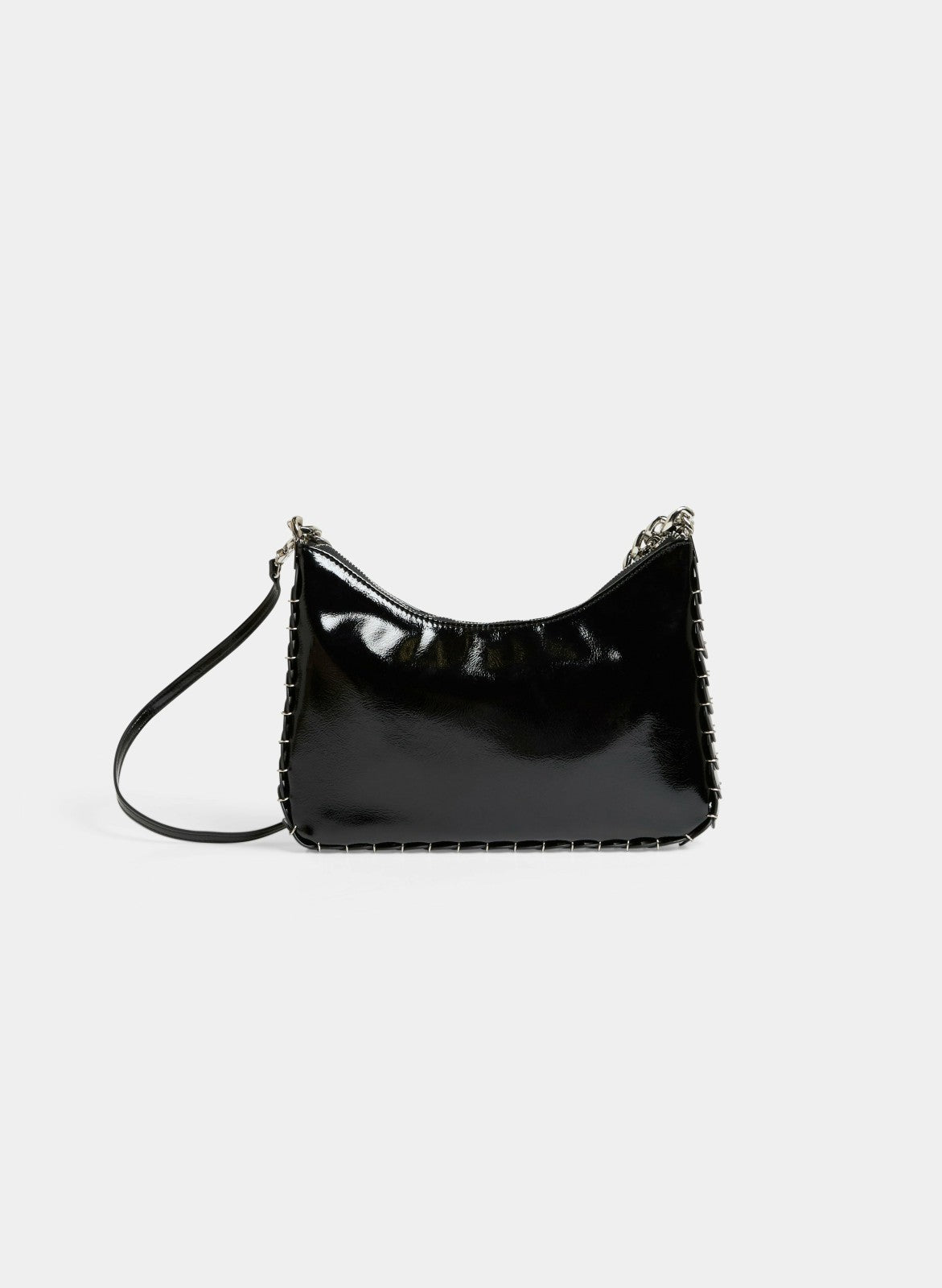 Women Patent Vegan Leather Handbag Black | Melanie Lyne