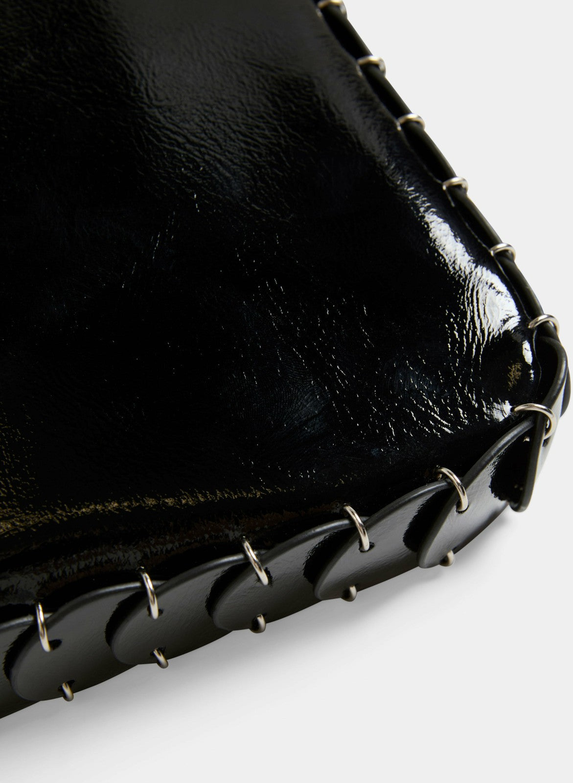 Women Patent Vegan Leather Handbag Black | Melanie Lyne