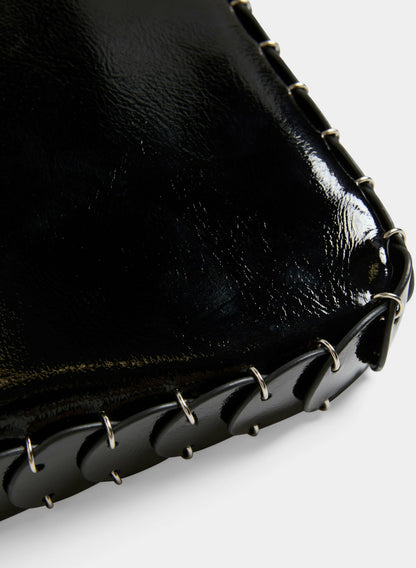 Women Patent Vegan Leather Handbag Black | Melanie Lyne
